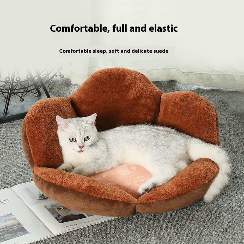 Cozy Pet Bed for Dogs and Cats brown main image confortable full and elastic