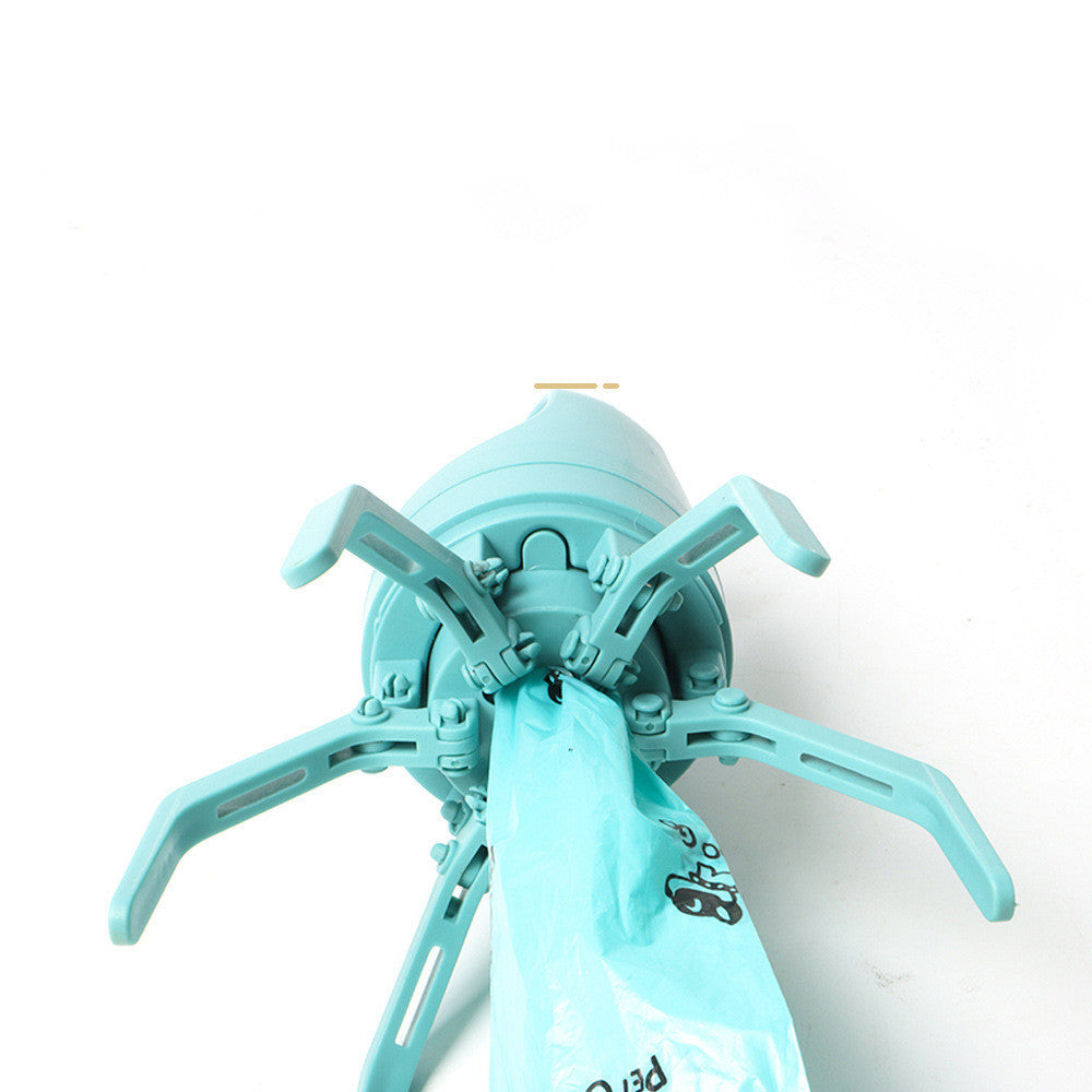 Turquoise spider-shaped product on a white background