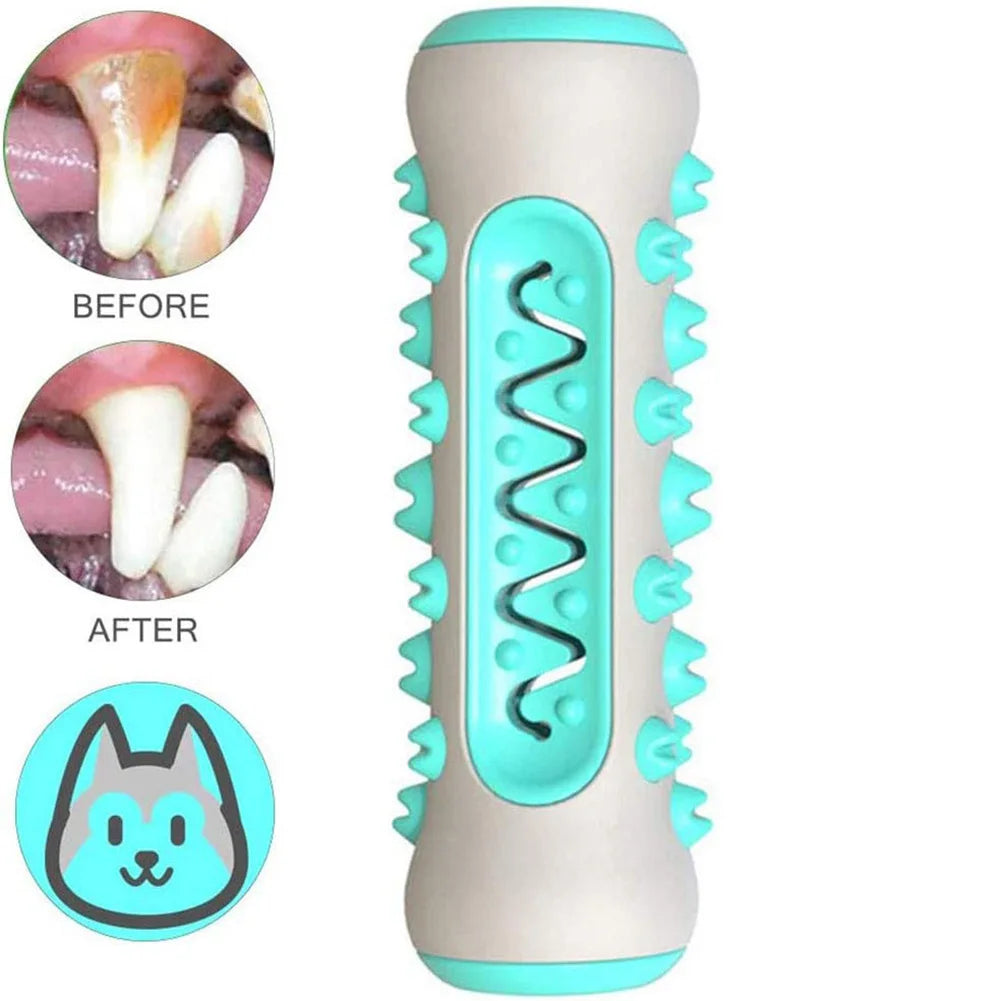 Dog Dental Chew Toy showcasing its raised particles, designed to clean teeth, remove tartar, and strengthen the jaw, promoting dental health and playtime fun.
Pet Dog Molar Toothbrush Chew Toy showcasing its raised particles, designed to clean teeth, remove tartar, and strengthen the jaw, promoting dental health and playtime fun