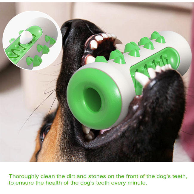 Dog Dental Chew Toy in green, designed to clean teeth, remove tartar, and strengthen the jaw while providing an engaging and fun chewing experience for dogs.