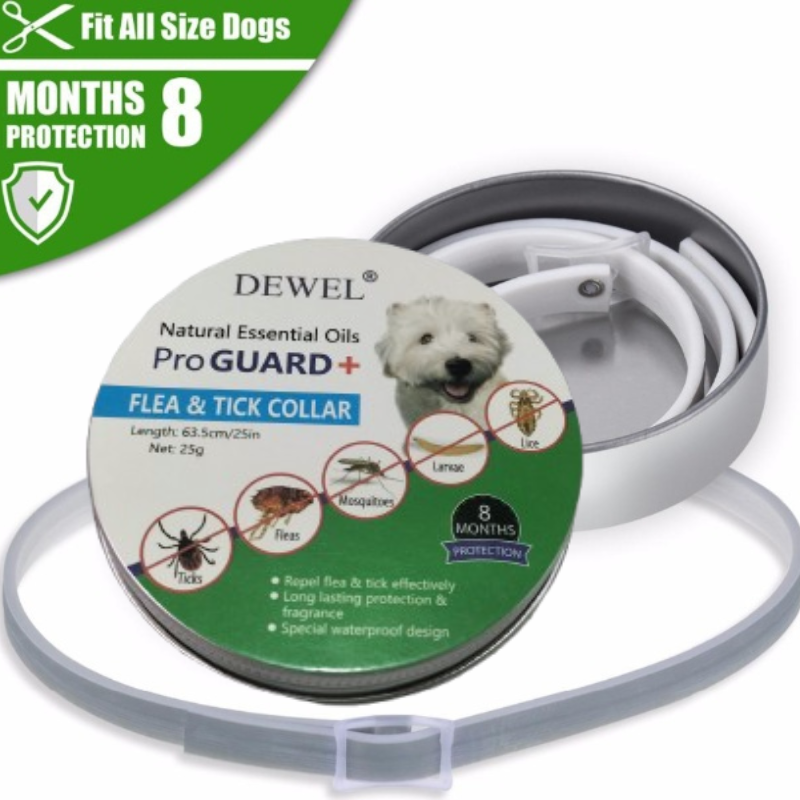 ProGuard Flea & Tick Collar for Pets showing the product and its components, including the collar and packaging cover image