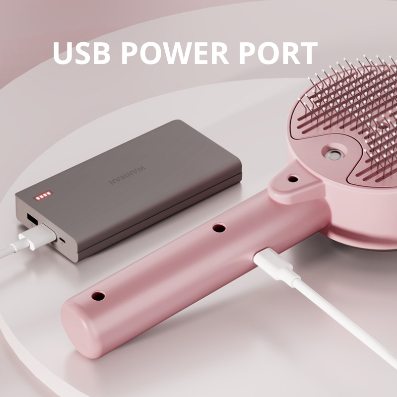 UV pet grooming brush with mist for dogs and cats usb power port