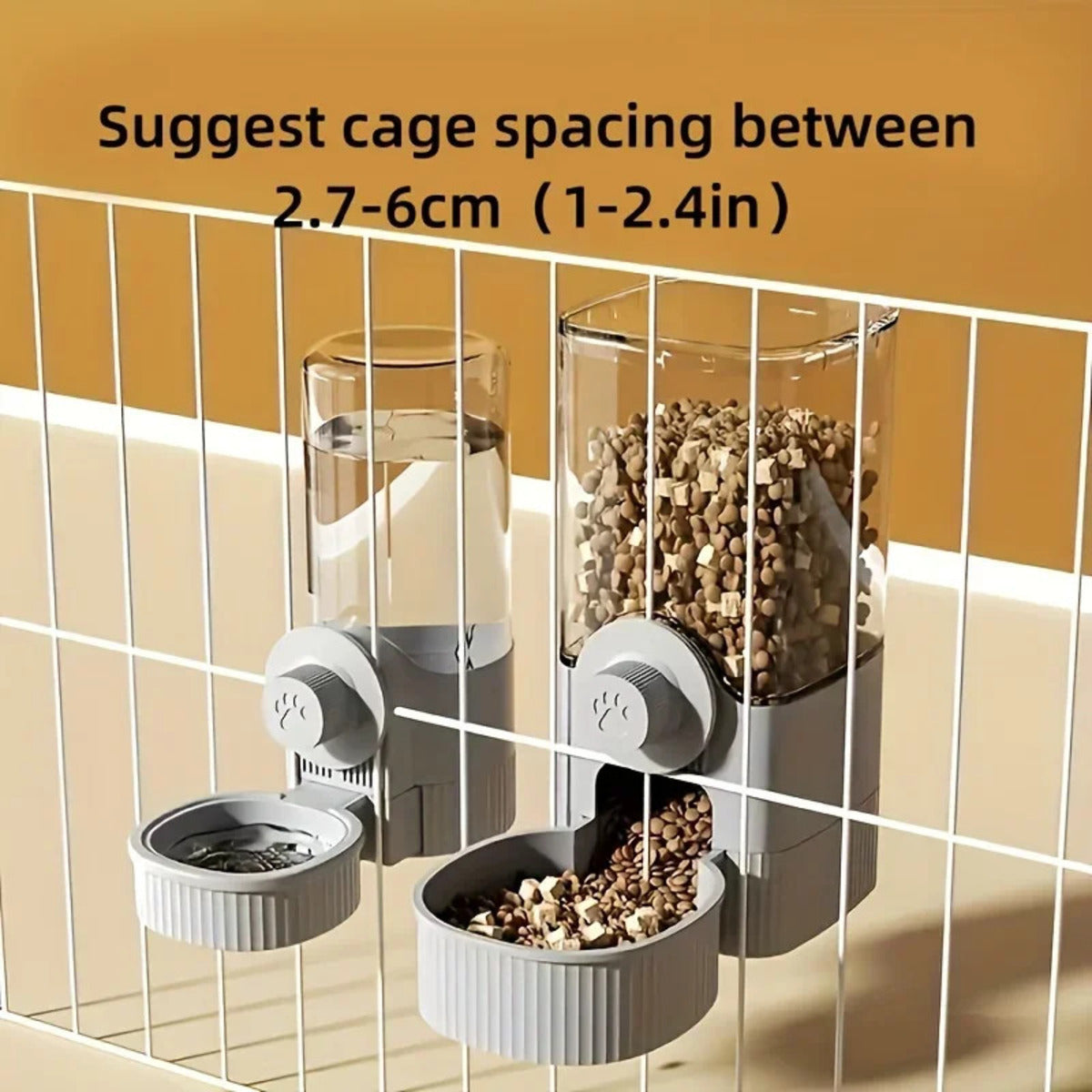 Automatic Pet Feeder for Small Pets puppies, and rabbits β elegant gray, side by side view cover image