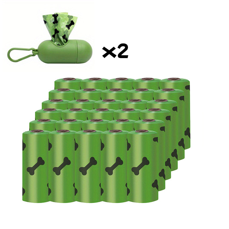 Eco-Friendly Biodegradable Dog Poop Bags & Dispenser – leak-proof and eco-friendly waste solution 30 rolls and 2 box green
