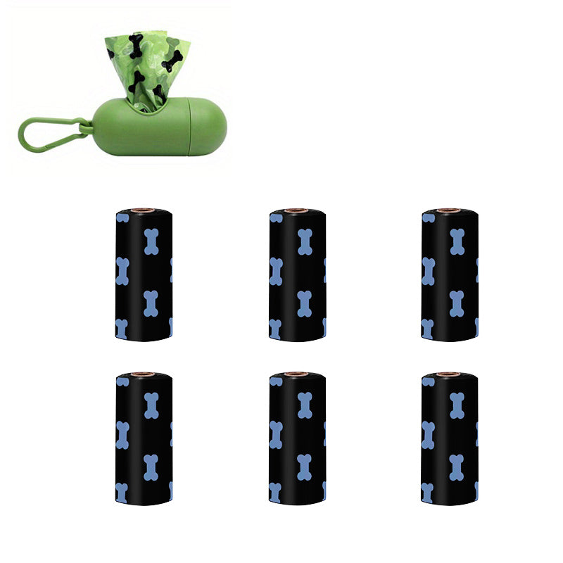 Eco-Friendly Biodegradable Dog Poop Bags & Dispenser– leak-proof and eco-friendly waste solution 6 rolls black and 1 box green