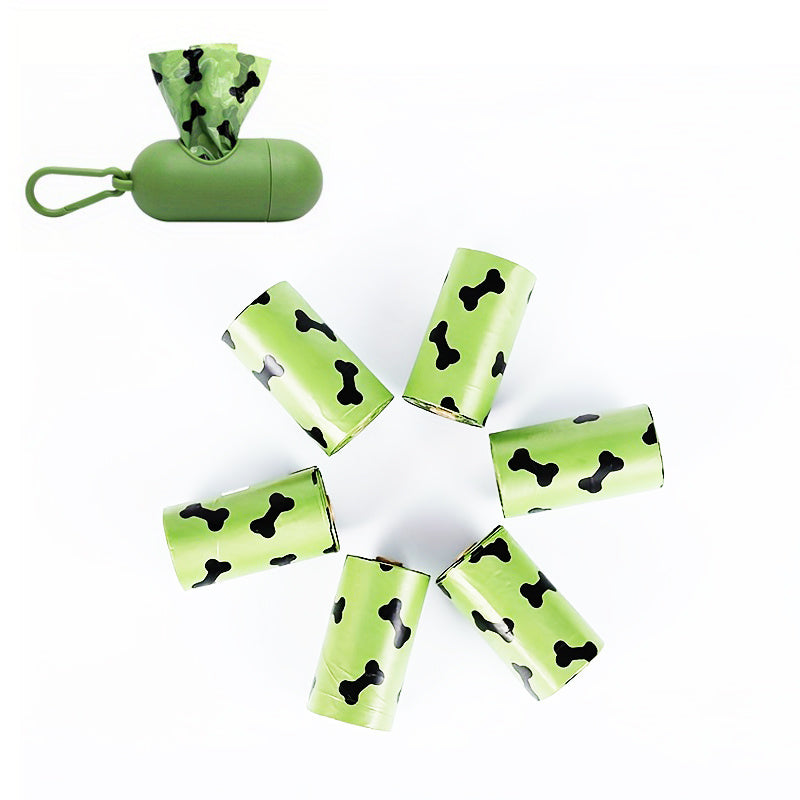 Eco-Friendly Biodegradable Dog Poop Bags & Dispenser – leak-proof and eco-friendly waste solution 6 rolls green and 1 box green