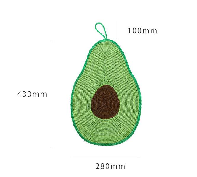 Durable EVA and sisal rope cat scratch board in fun shapes for claw care avocado variant