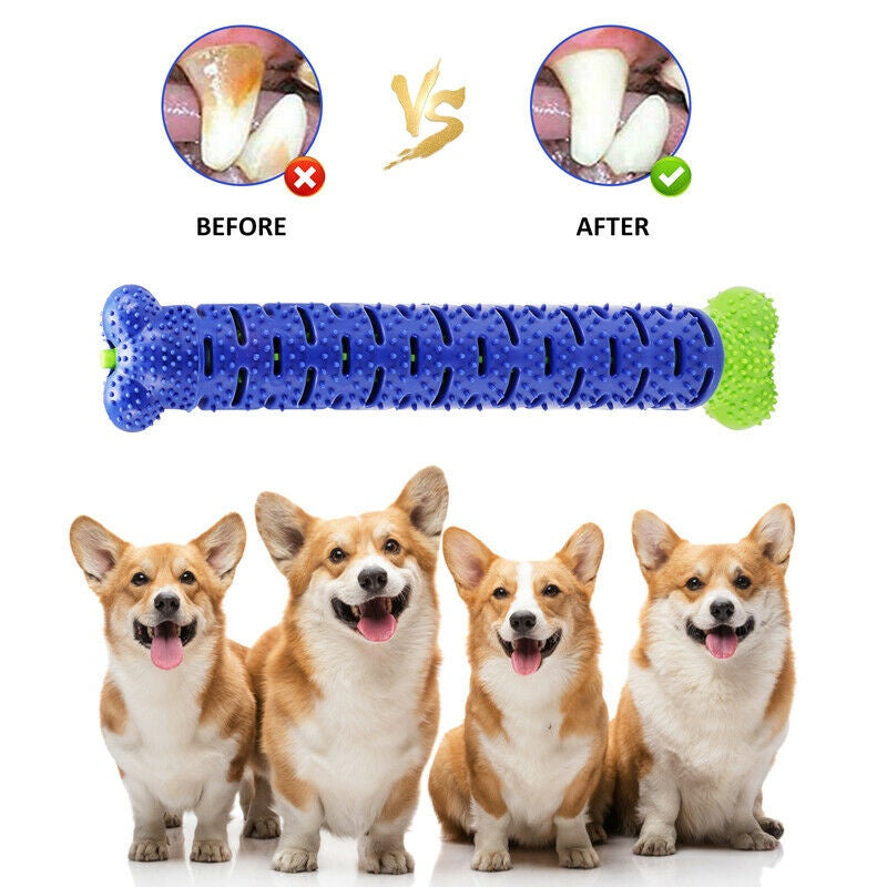 Dog Toothbrush Chew Toy with treat dispenser for teething puppies and aggressive chewers cover image