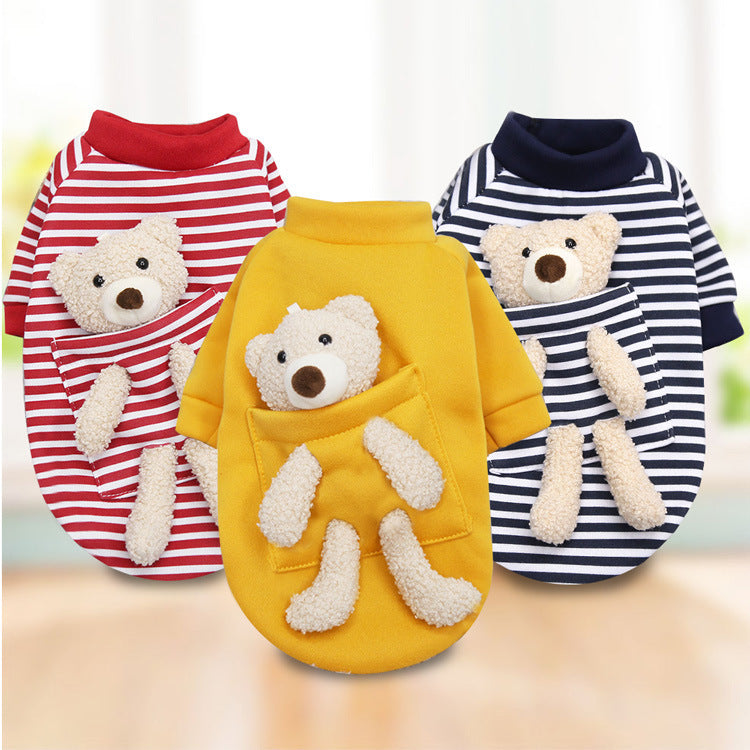 Three variants of the Pet Sweater for Small Dogs and Cats blue, red, and turmeric, made of soft cotton and perfect for spring.