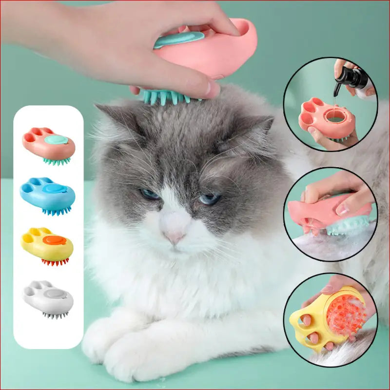 Cat bath brush. Cat hair cleaning brush. Pet brush. - Happy Pets