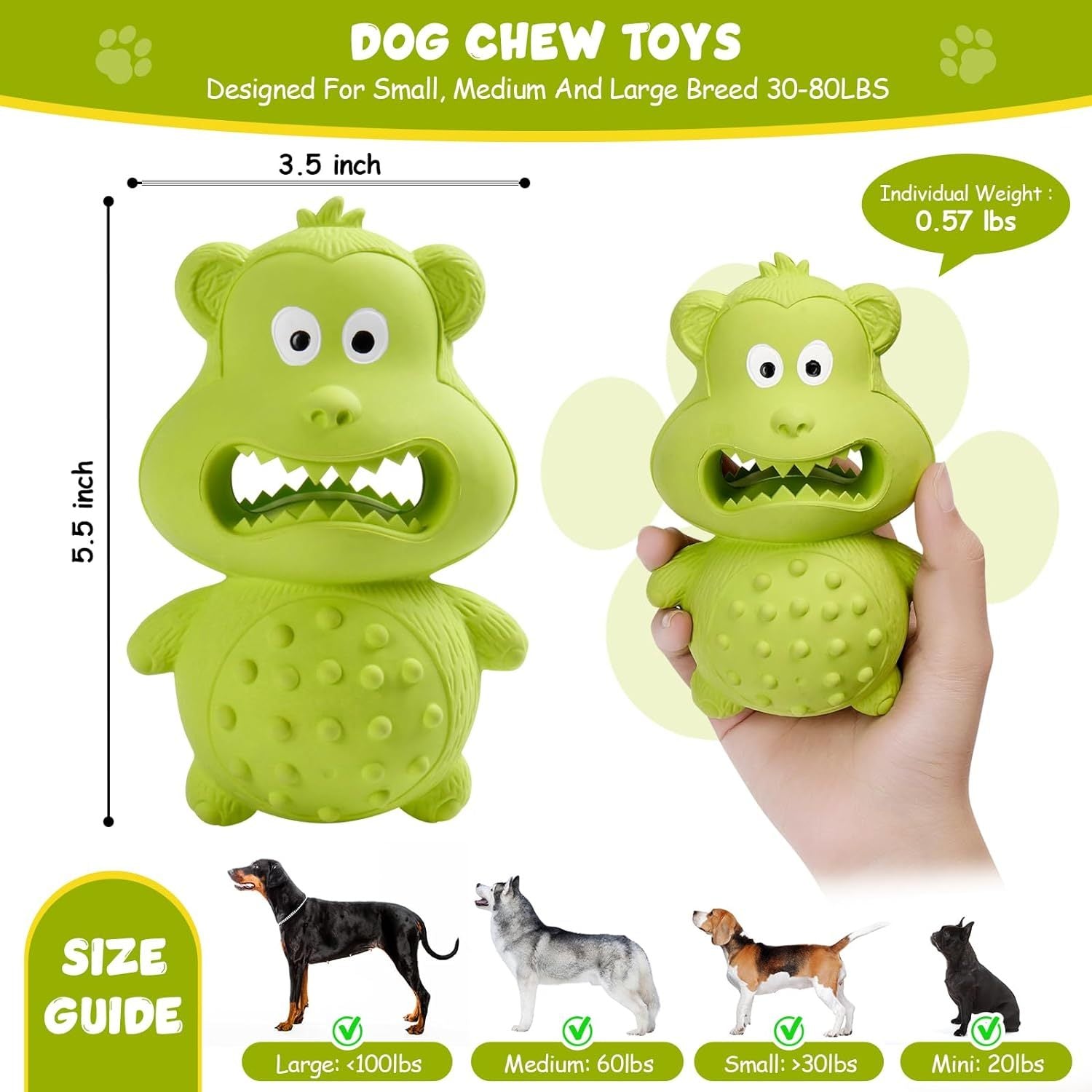 Size guide for the Best Dog Chew Toy, helping you choose the perfect fit for your dog's size and chewing habits.