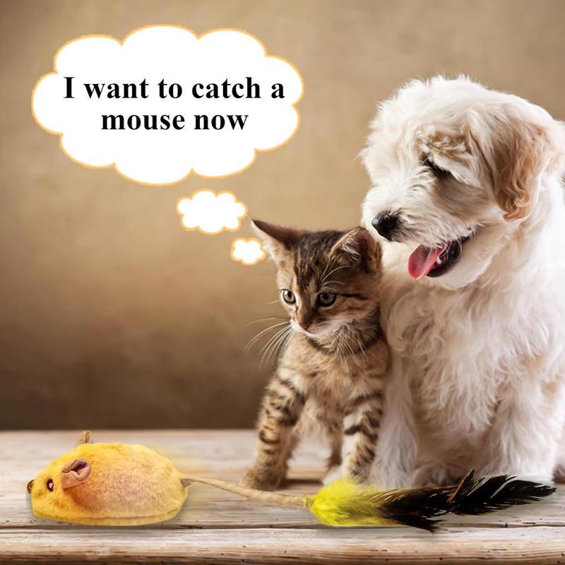 I want to catch a mouse" – Cats playing with the Interactive LED Cat Toy, showcasing their excitement and the toy's interactive features.