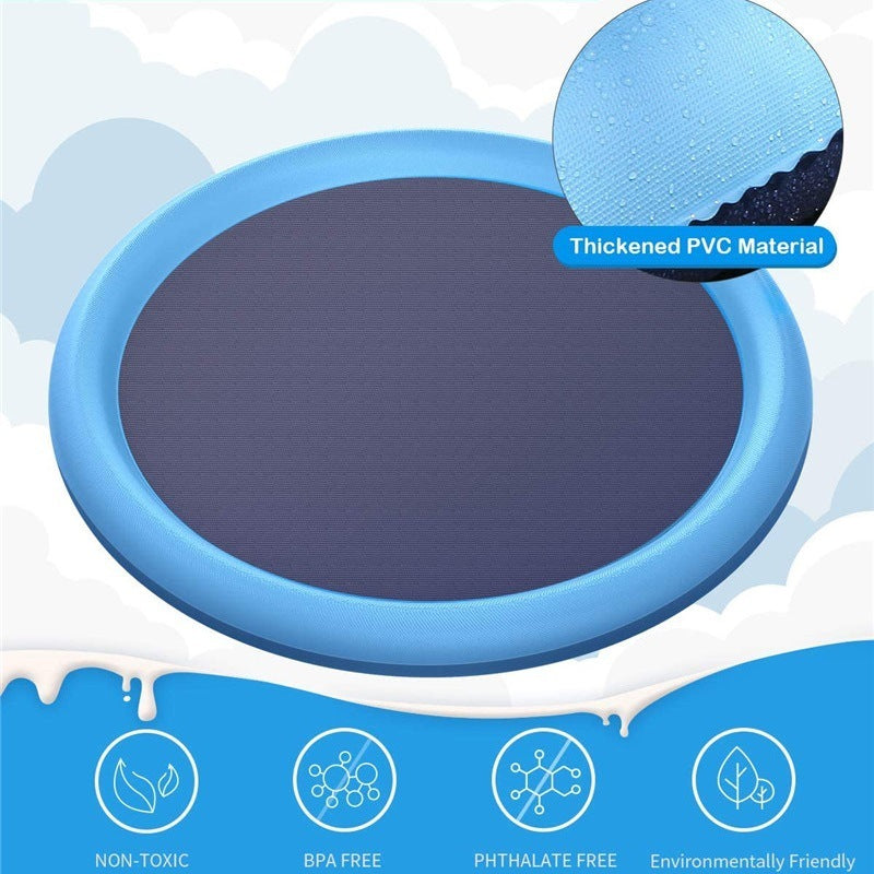 Non-Slip Splash Pad Dog Pool – outdoor water play mat for cooling and fun materials