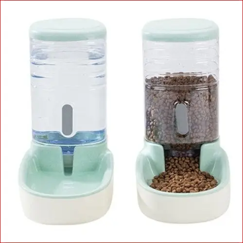 Automatic Pet Feeder and Drinking Fountain. Pet Feeding. - Happy Pets