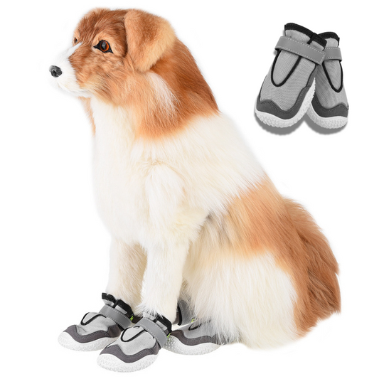 breathable dog boots grey dog shoes protecting paws in outdoor conditions main image