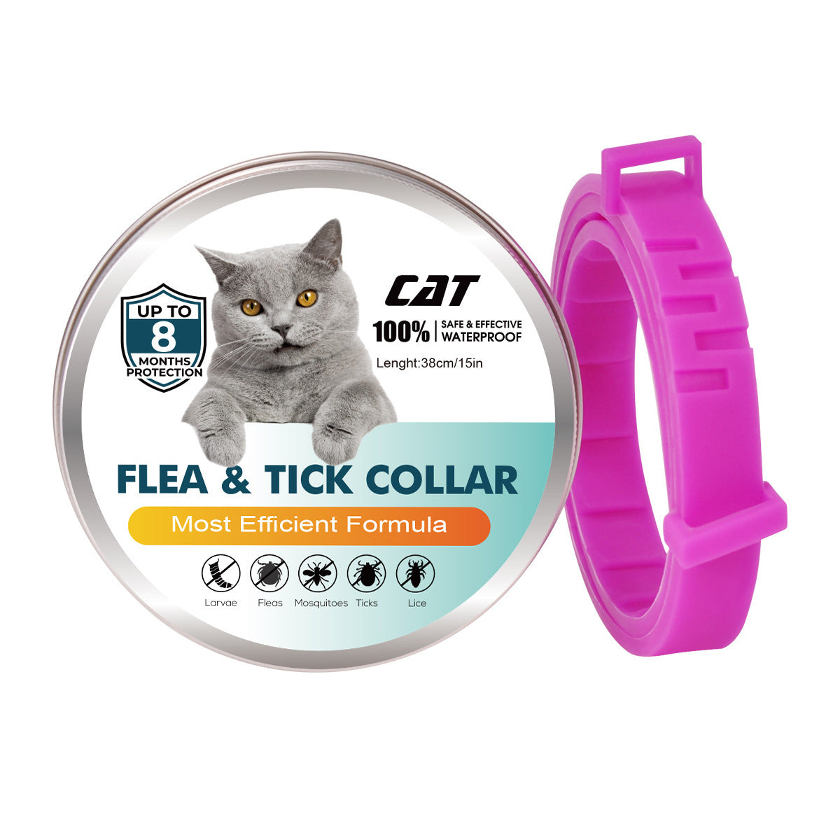 Essential Oil Flea Collar for cats, essential oil flea removal purple variant