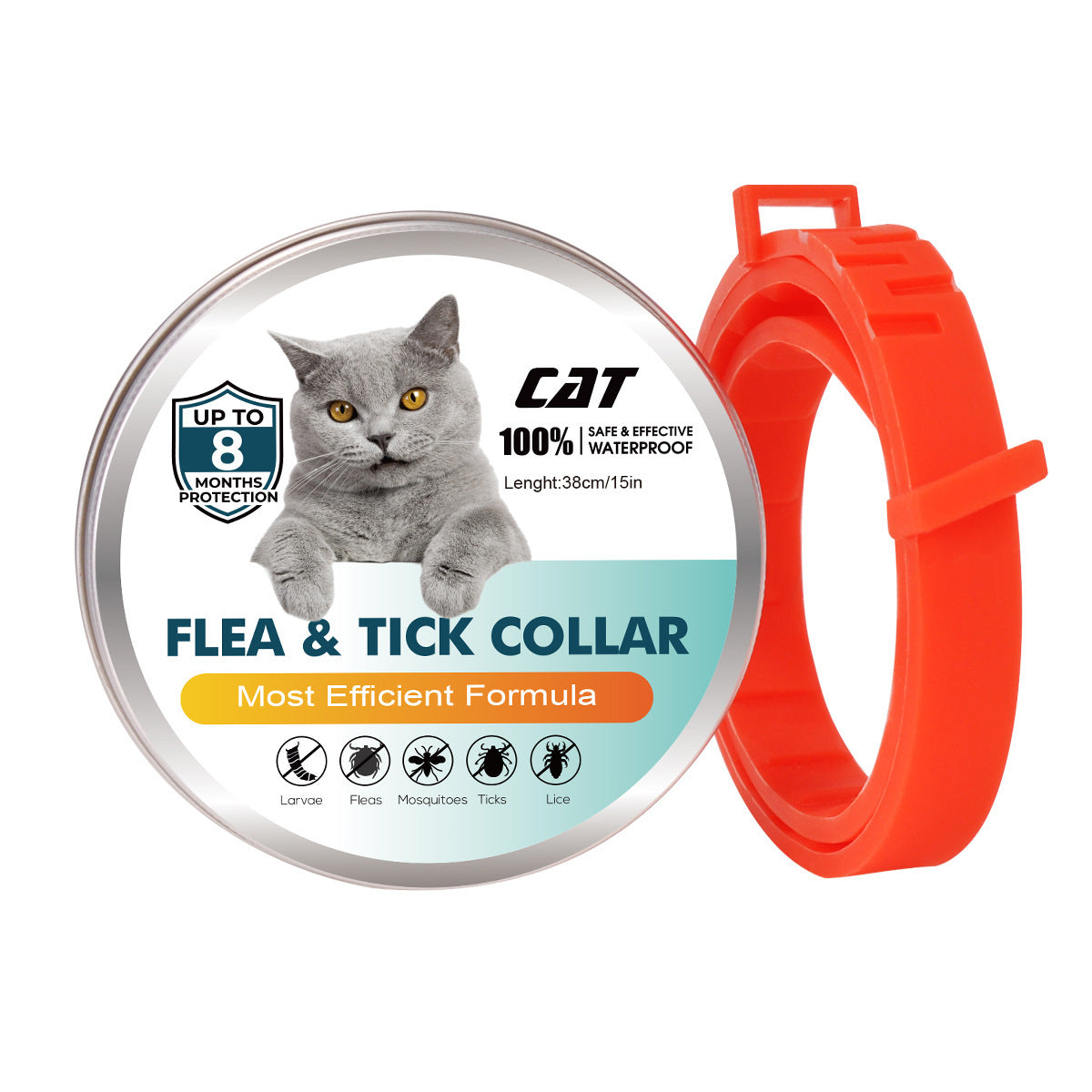 Essential Oil Flea Collar for cats, essential oil flea removal red variant