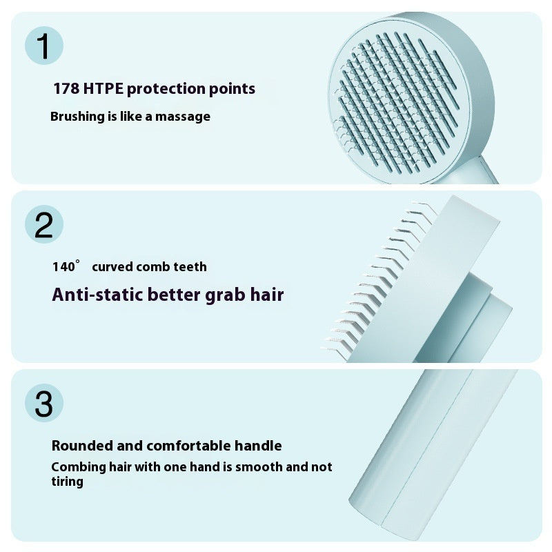 Pet Needle Comb for Dogs and Cats Hair Remover Brush for Dogs and Cats – Self-Cleaning Grooming Tool features