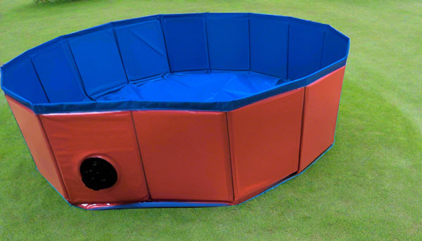 Foldable Dog Pool – Large Pet Swimming and Bathing Supplies. - Happy Pets red variant