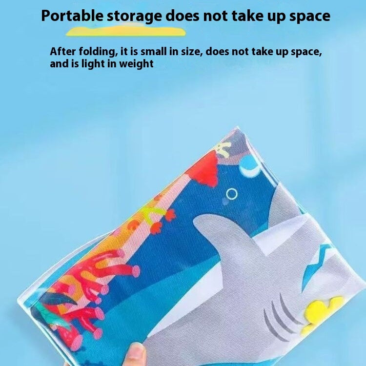 Portable Cooling Pet Bed cushion folded, showcasing its compact and easy-to-carry design.