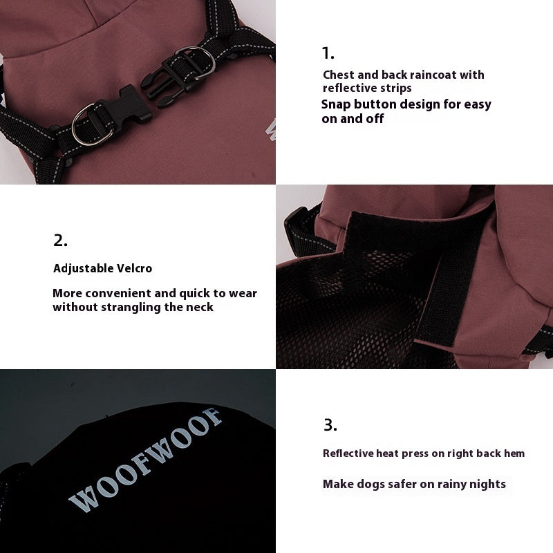 Waterproof Puppy Dog Raincoat with Reflective Chest Harness benefits and quality