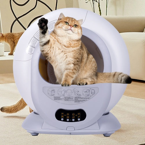 Smart self-cleaning litter box with automatic scooping, odor control, and app connectivity for cats Livingroom view
