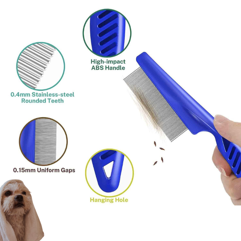 Stainless Steel Flea Comb Set dense gear blue flea comb set for cats and dogs grooming combs design