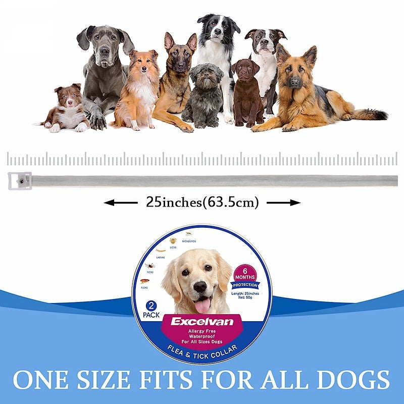 Tick and Flea Collar for Dogs for dogs and cats, 25in gray dimensions