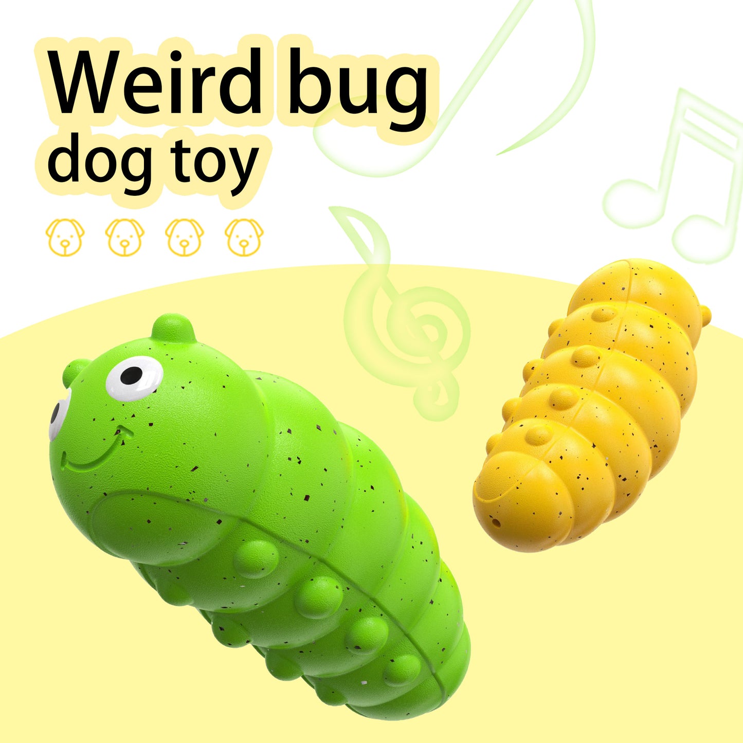 Weird bug-shaped Durable Teething Pet Toy durable and safe squeaky toy for puppies and small dogs, great for dental cleaning and play two variants