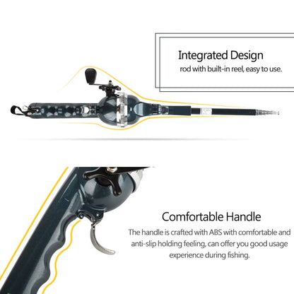 Fishing rod with built-in reel on a white background