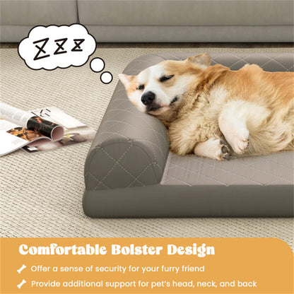 Comfortable 36-Inch Orthopedic Dog Bed for Small and Medium Dogs comfortable bolster design