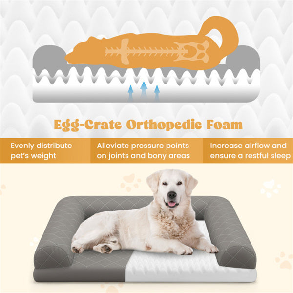 Comfortable 36-Inch Orthopedic Dog Bed for Small and Medium Dogs egg crate orthopedic foam