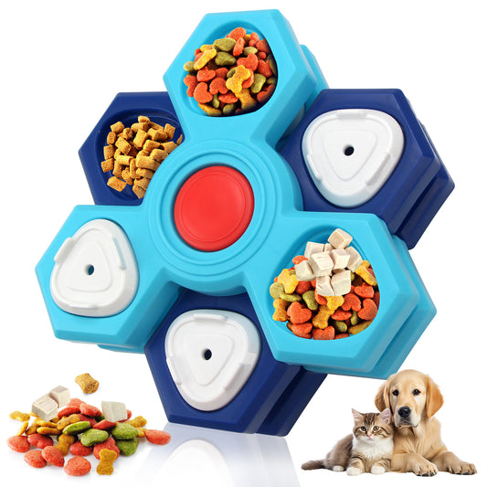 Dog using 4-layer slow feeder puzzle bowl for enrichment and slow eating cover image