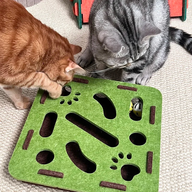 Cat Puzzle Maze Toy with Bell Ball – Interactive Fun Box