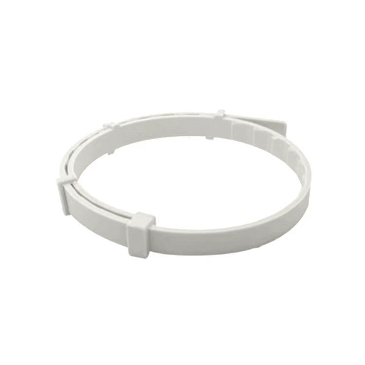 Adjustable Anti-Insect Collar in white, offering up to 8 months of protection against fleas, ticks, and lice for cats and dogs.