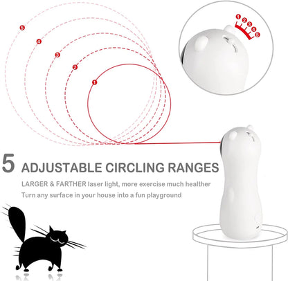 White laser pointer with adjustable circling ranges for pets on a white background