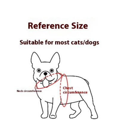 reference size with a dog showing neck circumference and chest 
