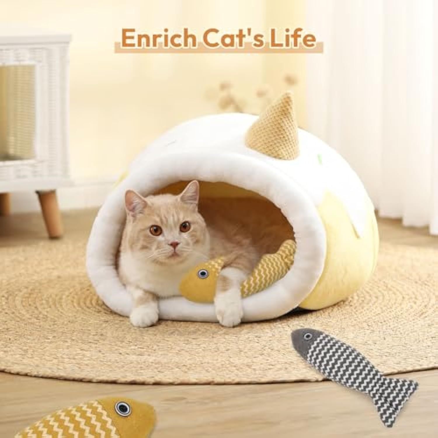 Catnip Fish Toys for Indoor Cats - 3 Pcs Interactive Kicker Set - Happy Pets