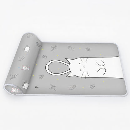 Cooling dog mat with pillow happy pets, GRAY in a white background