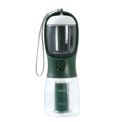Green Dog Water Bottle — Filter, Food & Bags with a strap on a white background