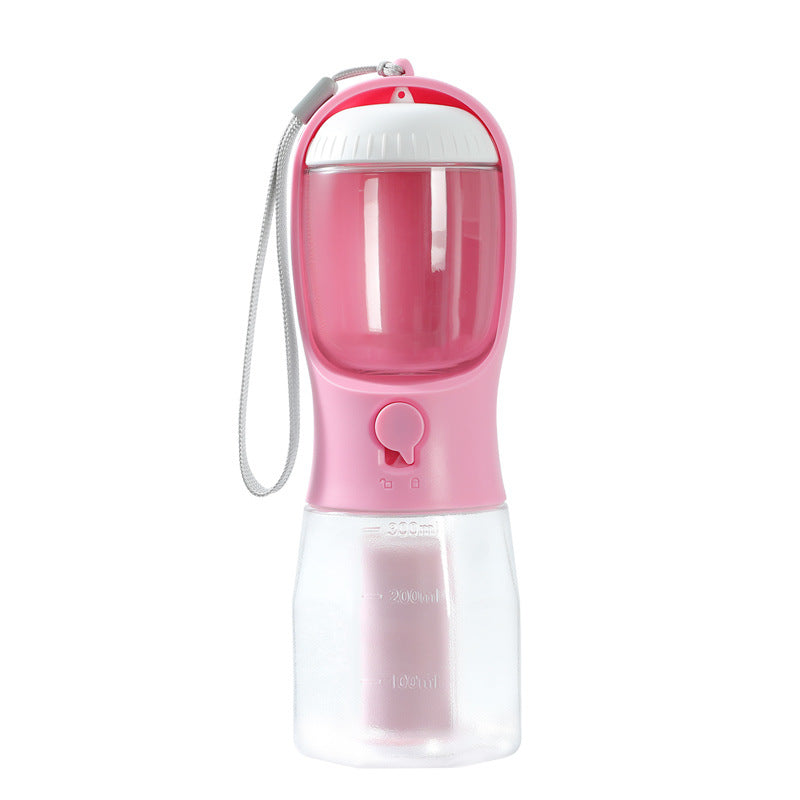 Pink Dog Water Bottle — Filter, Food & Bags with a white cap on a white background