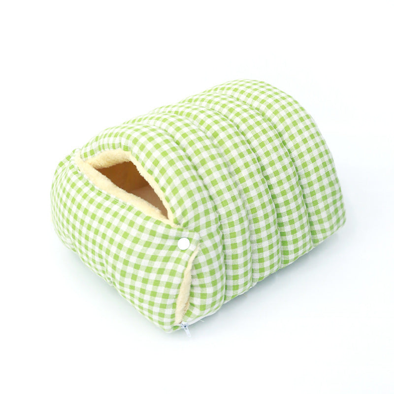Green Enclosed Pet Bed on a white background