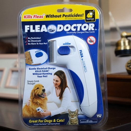 Flea Doctor Electric Flea Comb in its original packaging, ready for use and storage.
