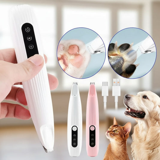 Pet ear cleaning tool with close-up insets of cleaning action, additional tools, and pets.