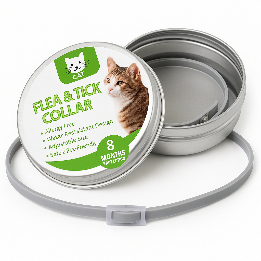 Natural Flea and Tick Collar for cats close up