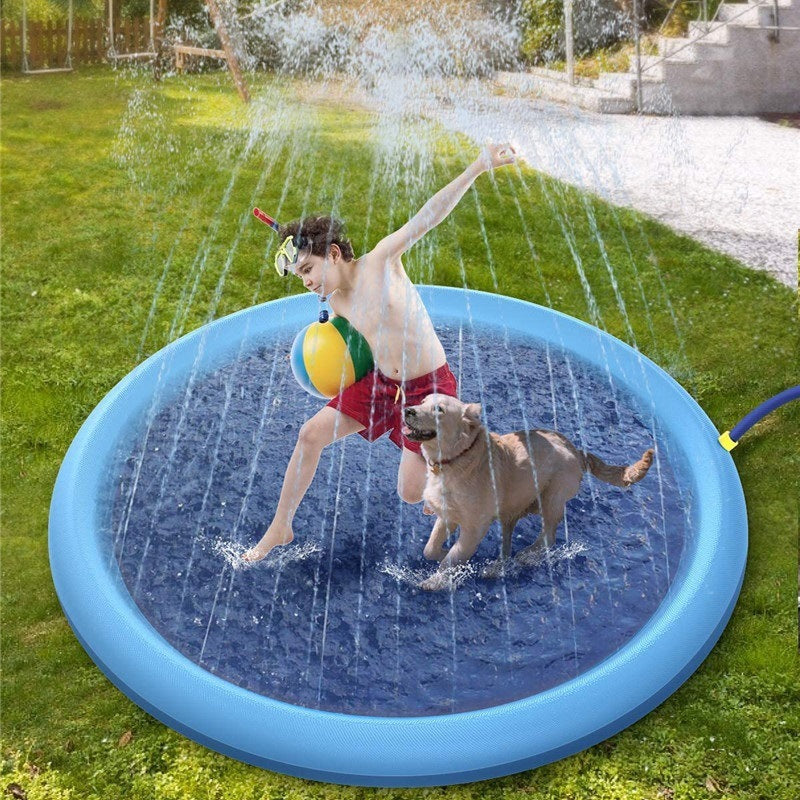 Non-Slip Splash Pad Dog Pool – Outdoor Summer Water Fun Mat - Happy Pets