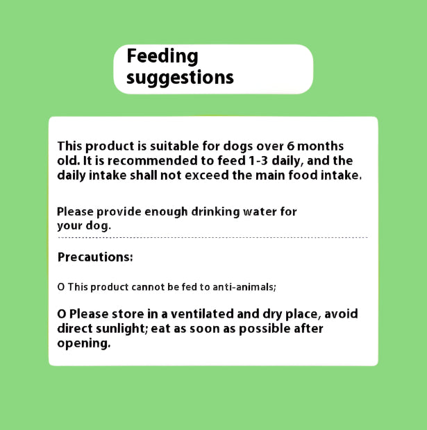 Feeding suggestion for Pet Puppy Vitamin, general guidelines for proper portion sizes to keep your pet healthy and active