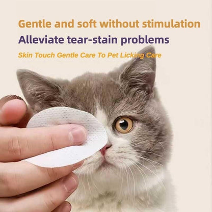 Pet Eye Wipes, 200 Count – Tear Stain Removal for Dogs & Cats gentle and soft without stimulation 