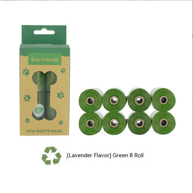 Set of 8 rolls of biodegradable pet garbage bags, ideal for eco-friendly and leak-proof waste disposal