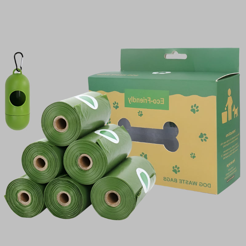 Pet Supplies biodegradable garbage bags with lavender scent, including dispenser box and multiple bag rolls for easy waste disposal